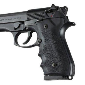 Hogue Ber 92/96 Rubber Grip with Finger Grooves Black - Tactical Gear Warehouse