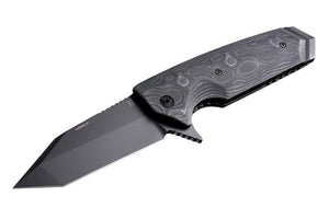 Hogue EX-02 3.75" Folder Tanto Blade Flipper Black Finish G-10 Frame - G-Mascus Black - Tactical Gear Warehouse