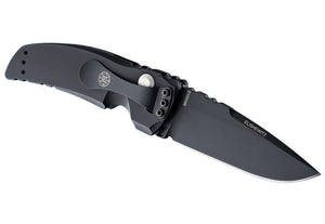 Hogue EX-A01 3.5" Automatic Folder Drop Point Blade Black Kote Alum Frame - Matte Black - Tactical Gear Warehouse