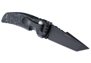 Hogue EX-A01 3.5" Automatic Folder Tanto Blade Black Finish G-10 Frame - G-Mascus Black - Tactical Gear Warehouse